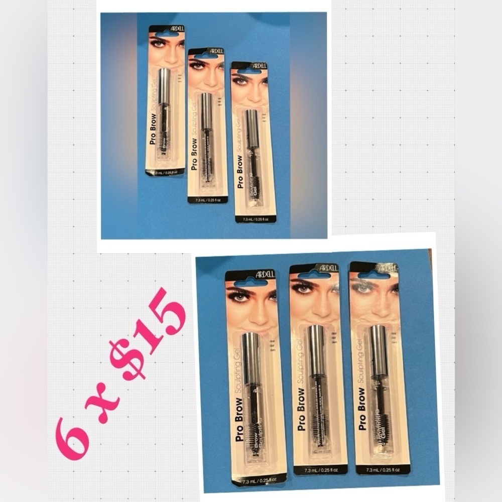 ARDELL pro brow sculpting gel/6 pcs bundle clear 0.25 fl oz